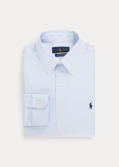 Camisa Polo Ralph Lauren Hombre Azules Claro / Blancos - Custom Fit Checked - MUVDR8347